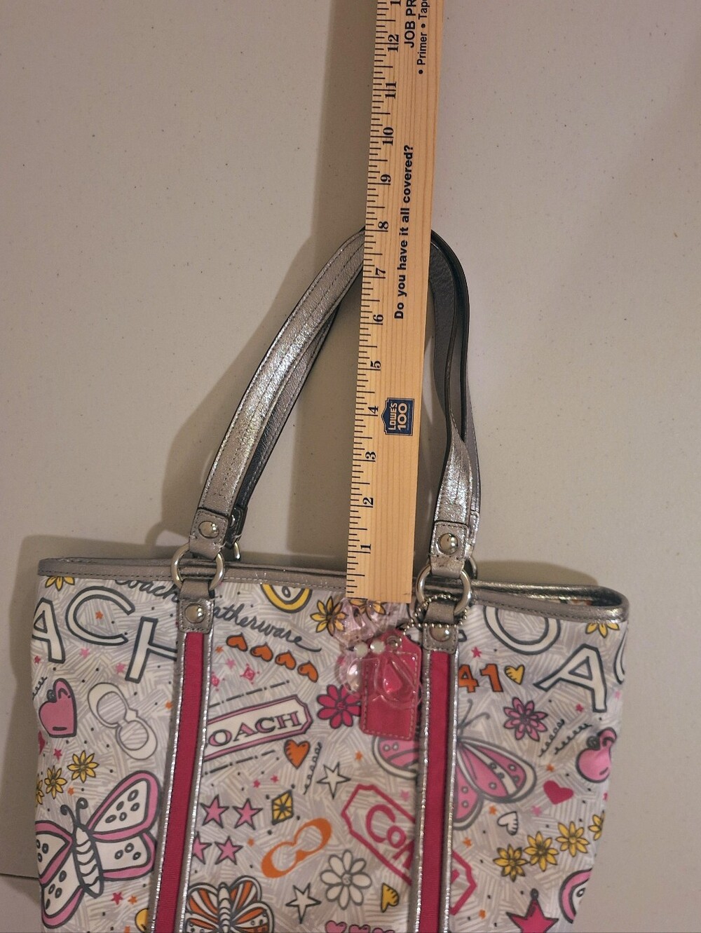 Coach RARE Vintage Poppy Butterfly Graffiti Shoulder Satchel Bag #K1076-F15712 - Picture 13 of 15